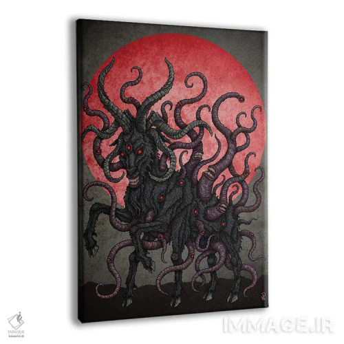 تابلو بز سیاه ماه سرخ اثر آژمودای - نمای پرسپکتیو محصول