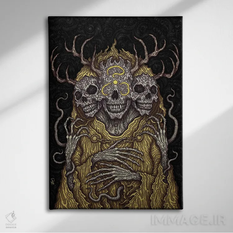 تابلو نشان زرد اثر آژمودای - نمای روبهرو روی دیوار