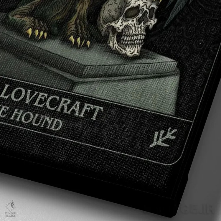 تابلو سگ شکاری اثر آژمودای - نمای نزدیک بافت بوم