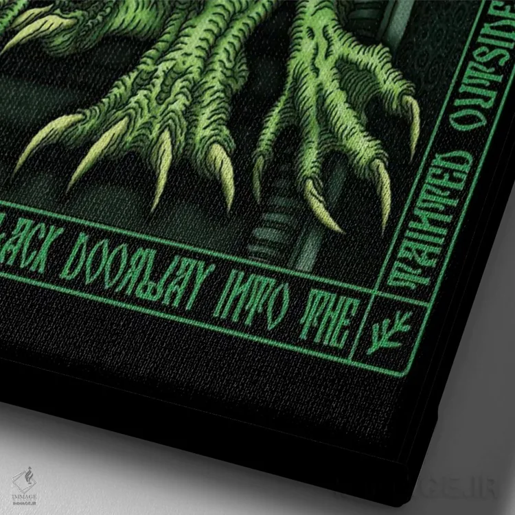 تابلو آیکون کتوله اثر آژمودای - نمای نزدیک بافت بوم