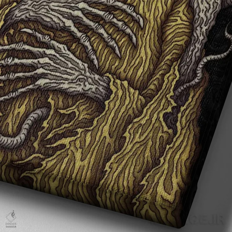 تابلو نشان زرد اثر آژمودای - نمای نزدیک بافت بوم