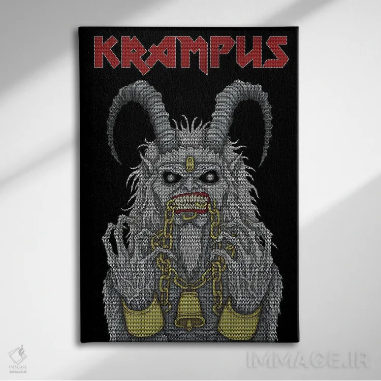 تابلو کرامپوس آهنین اثر آژمودای - نمای روبهرو روی دیوار