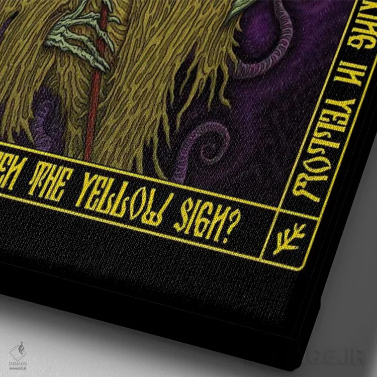 تابلو آیکون هستور II اثر آژمودای - نمای نزدیک بافت بوم