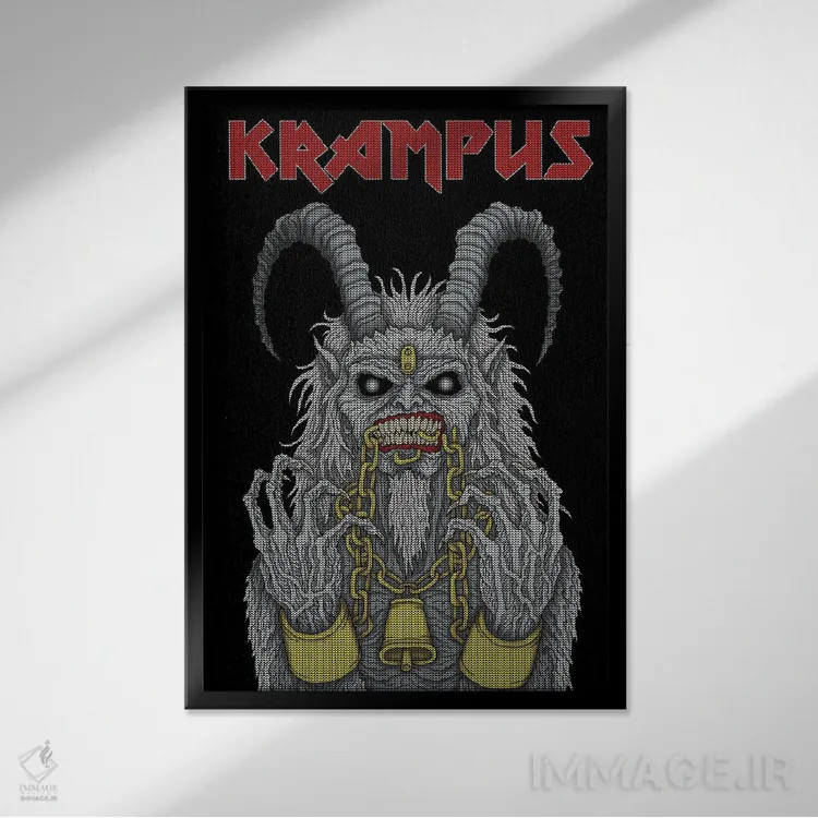 تابلو کرامپوس آهنین اثر آژمودای - نمای قابدار مشکی