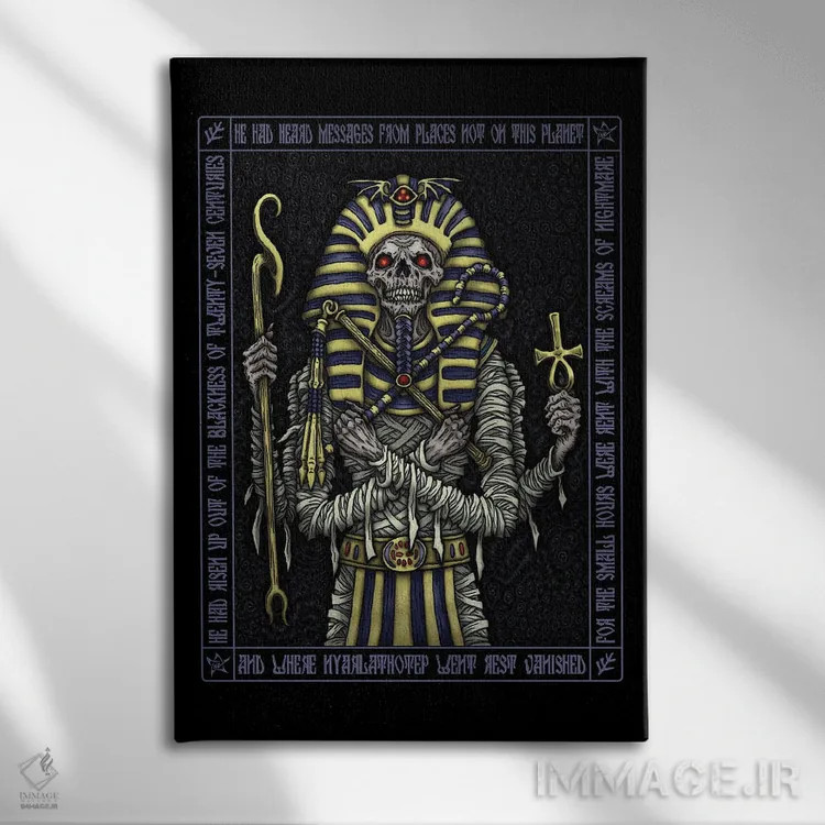 تابلو آیکون نیارلاتوتپ III اثر آژمودای - نمای روبهرو روی دیوار