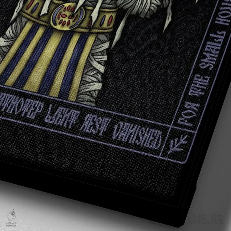 تابلو آیکون نیارلاتوتپ III اثر آژمودای - نمای نزدیک بافت بوم