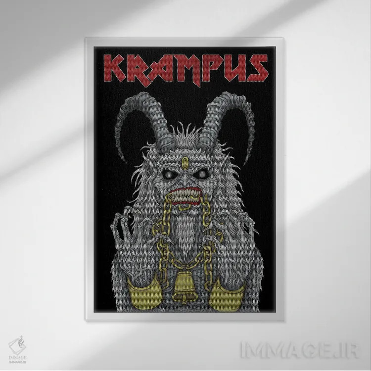 تابلو کرامپوس آهنین اثر آژمودای - نمای قابدار سفید