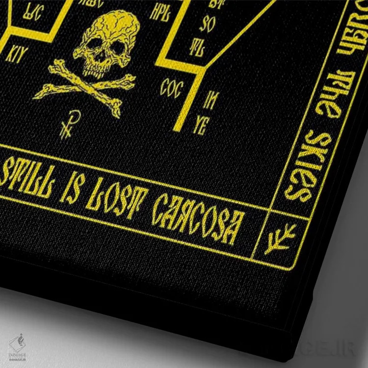 تابلو شمای پادشاه زرد اثر آژمودای - نمای نزدیک بافت بوم