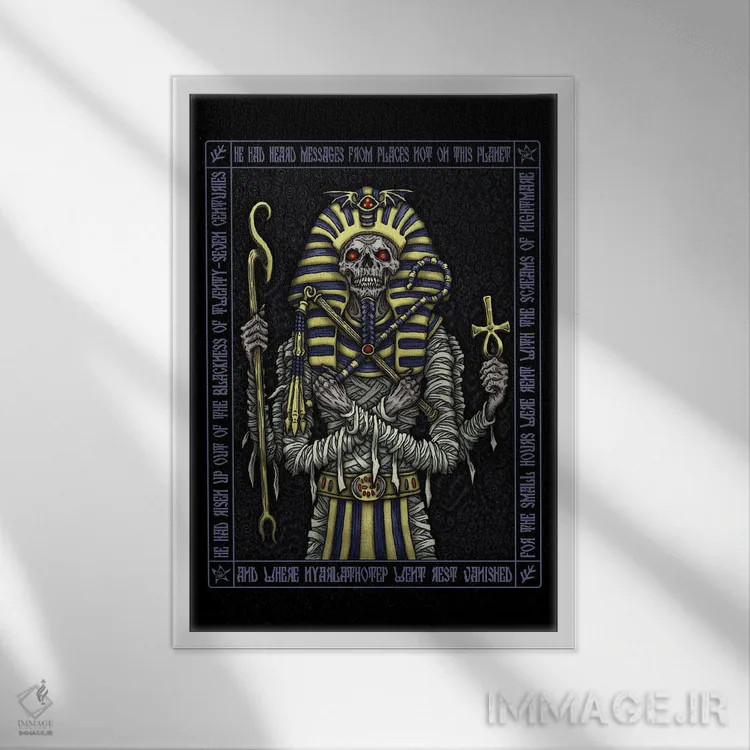 تابلو آیکون نیارلاتوتپ III اثر آژمودای - نمای قابدار سفید