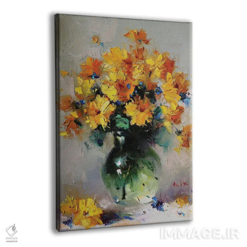 تابلو دستهگل زرد اثر عزیز سلیماناف - نمای پرسپکتیو محصول