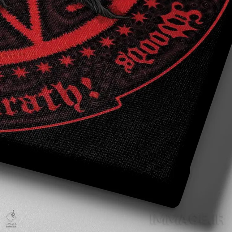 تابلو نماد بز سیاه اثر آژمودای - نمای نزدیک بافت بوم