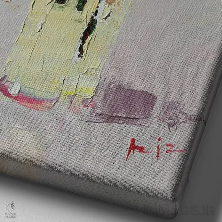 تابلو گیلاس اثر عزیز سلیماناف - نمای نزدیک بافت بوم
