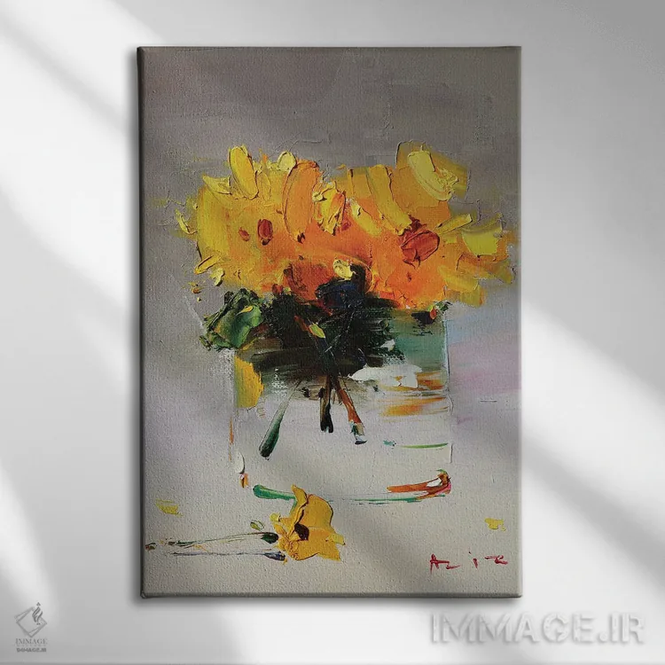 تابلو قاصدکها اثر عزیز سلیماناف - نمای روبهرو روی دیوار