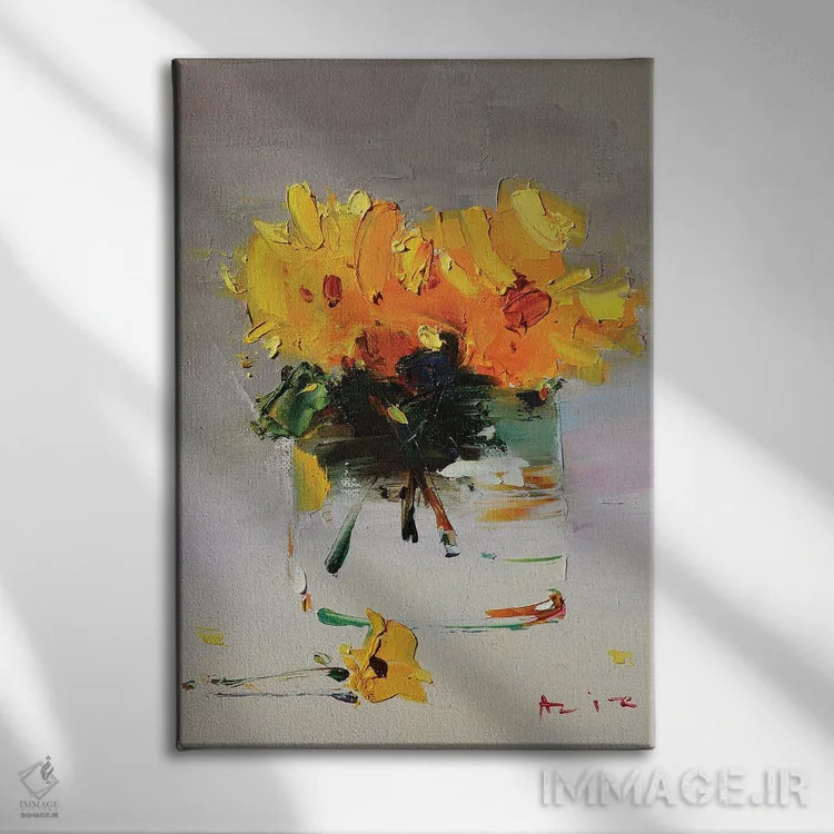 تابلو قاصدکها اثر عزیز سلیماناف - نمای روبهرو روی دیوار