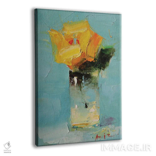 تابلو رز زرد اثر عزیز سلیماناف - نمای پرسپکتیو محصول