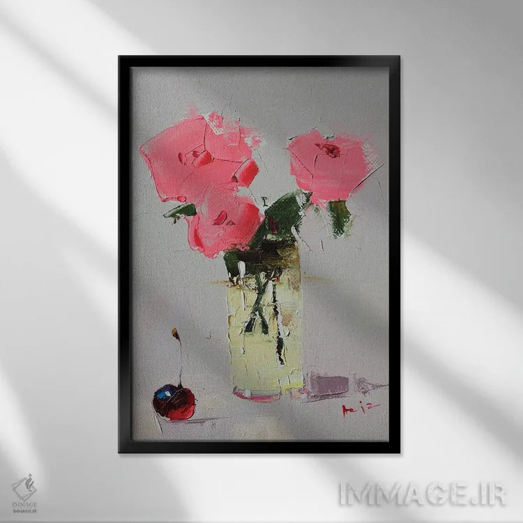 تابلو گیلاس اثر عزیز سلیماناف - نمای قابدار مشکی