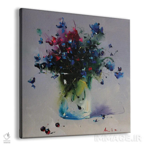 تابلو دستهگل و توتها اثر عزیز سلیماناف - نمای پرسپکتیو محصول