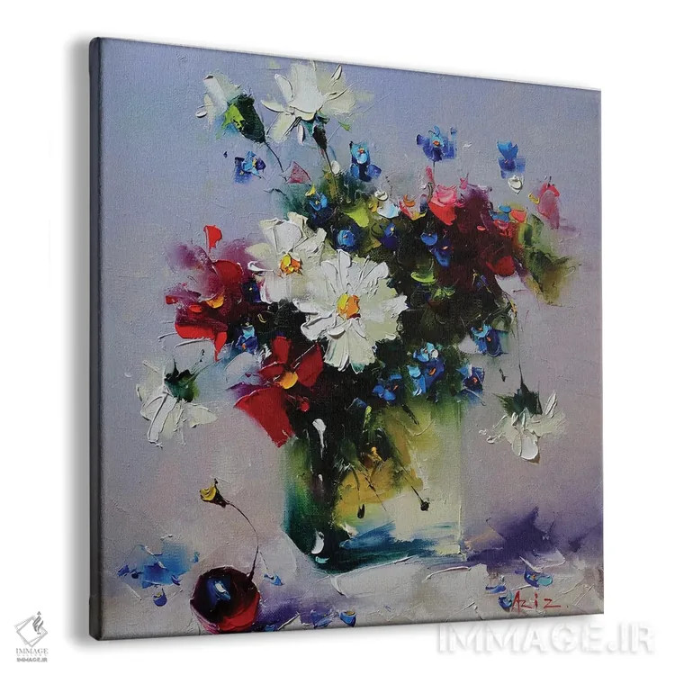 تابلو دستهگل با گیلاس اثر عزیز سلیماناف - نمای پرسپکتیو محصول