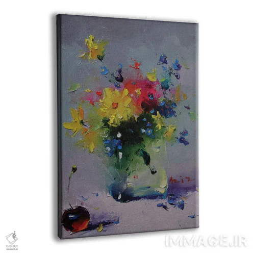 تابلو دستهگل با گلهای زرد اثر عزیز سلیماناف - نمای پرسپکتیو محصول