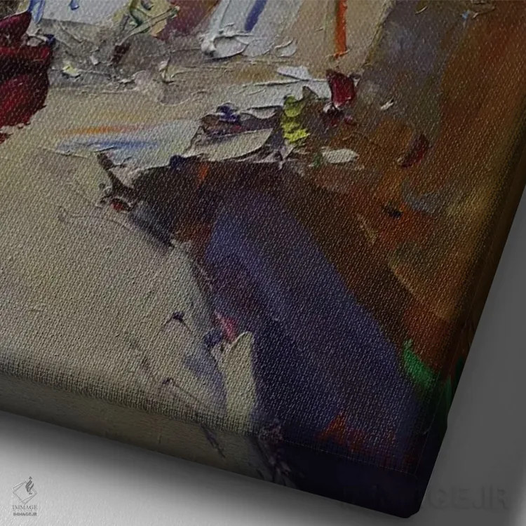 تابلو آفتاب اثر عزیز سلیماناف - نمای نزدیک بافت بوم