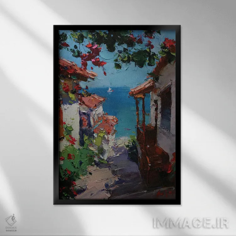 تابلو منظره اثر عزیز سلیماناف - نمای قابدار مشکی