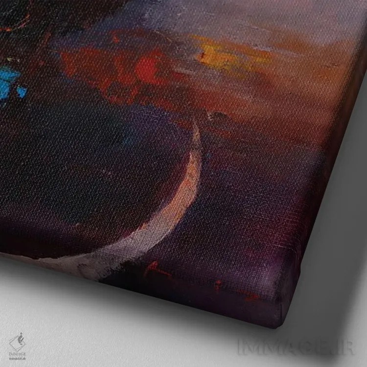 تابلو رویا اثر عزیز سلیماناف - نمای نزدیک بافت بوم