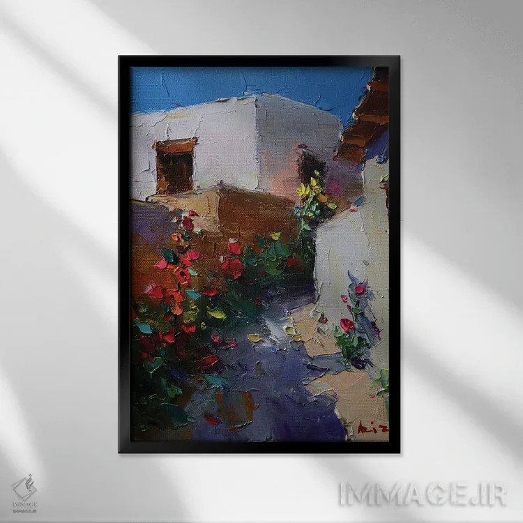 تابلو خیابان جنوبی اثر عزیز سلیماناف - نمای قابدار مشکی