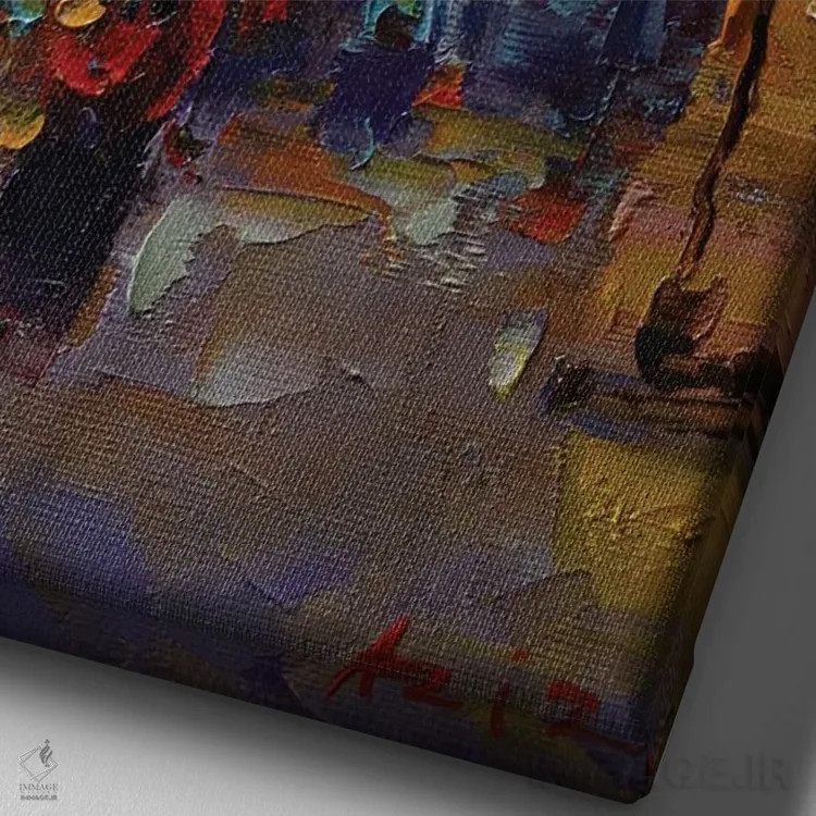 تابلو عصر اثر عزیز سلیماناف - نمای نزدیک بافت بوم