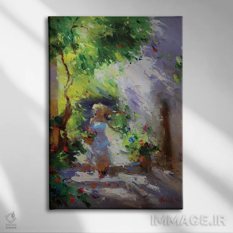 تابلو زندگی شگفتانگیز اثر عزیز سلیماناف - نمای روبهرو روی دیوار