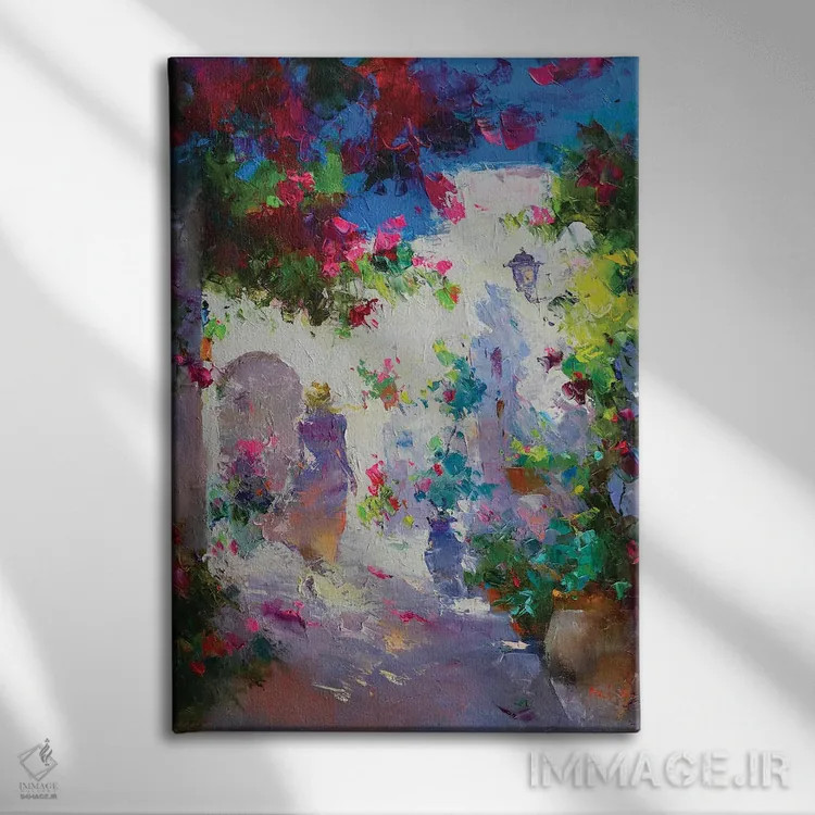 تابلو باغ آفتابی اثر عزیز سلیماناف - نمای روبهرو روی دیوار