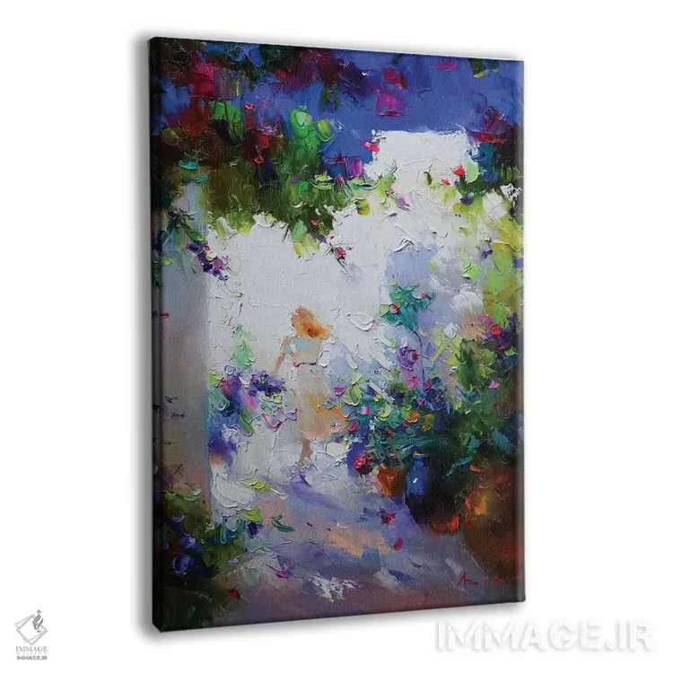 تابلو دختر در باغ اثر عزیز سلیماناف - نمای پرسپکتیو محصول