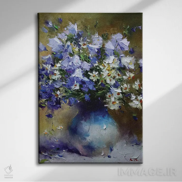 تابلو دستهگل زنگولهایها اثر عزیز سلیماناف - نمای روبهرو روی دیوار