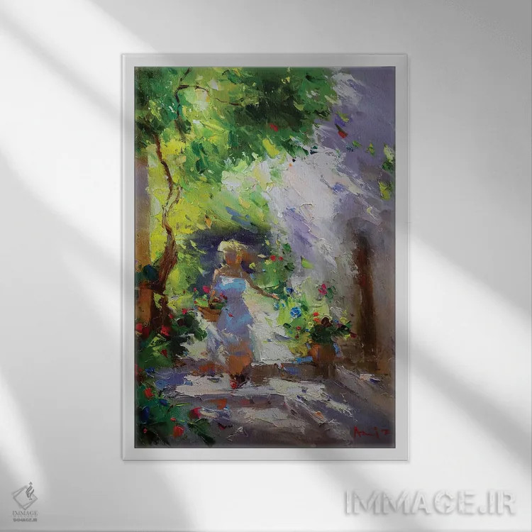 تابلو زندگی شگفتانگیز اثر عزیز سلیماناف - نمای قابدار سفید