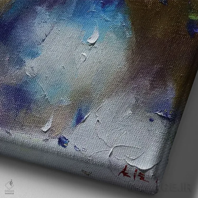 تابلو دستهگل زنگولهایها اثر عزیز سلیماناف - نمای نزدیک بافت بوم