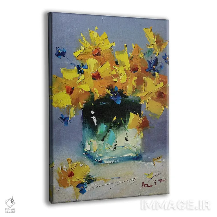تابلو دستهگل آفتابی اثر عزیز سلیماناف - نمای پرسپکتیو محصول
