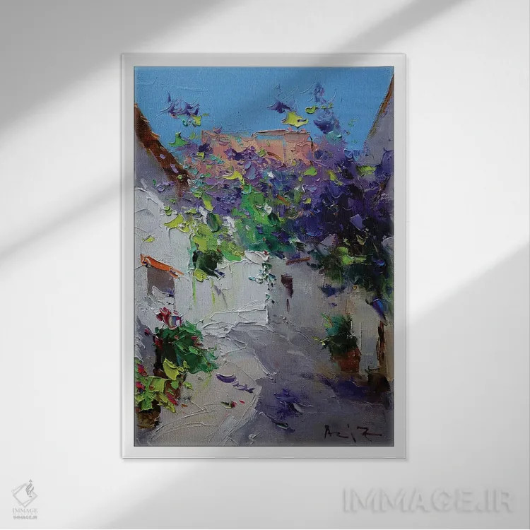 تابلو روز آفتابی اثر عزیز سلیماناف - نمای قابدار سفید