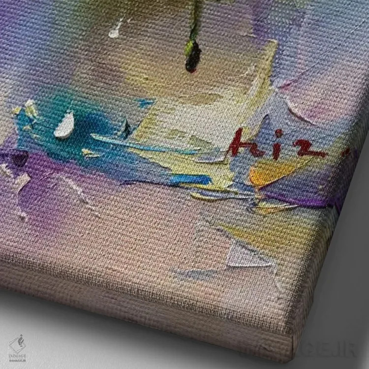 تابلو برای تو اثر عزیز سلیماناف - نمای نزدیک بافت بوم