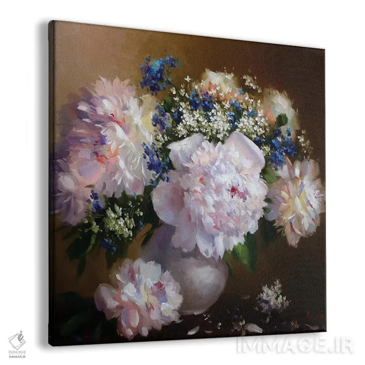 تابلو پیونیها (نوعی گل) اثر عزیز سلیماناف - نمای پرسپکتیو محصول