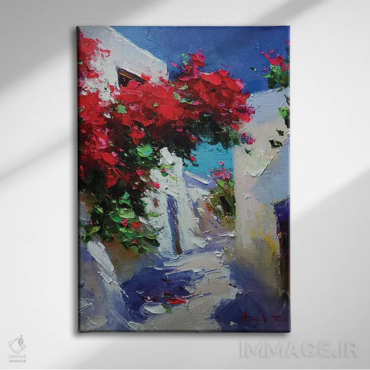 تابلو خیابان سفید اثر عزیز سلیماناف - نمای روبهرو روی دیوار