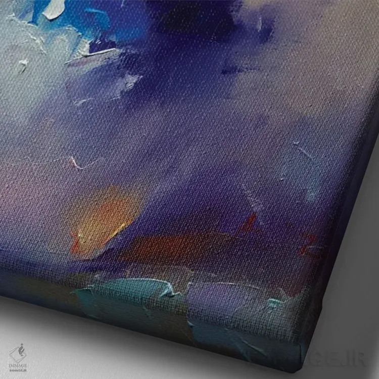 تابلو رویای سفید اثر عزیز سلیماناف - نمای نزدیک بافت بوم