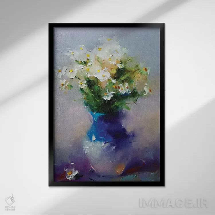 تابلو رویای سفید اثر عزیز سلیماناف - نمای قابدار مشکی