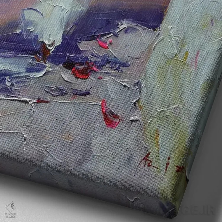 تابلو برای یک رویا اثر عزیز سلیماناف - نمای نزدیک بافت بوم