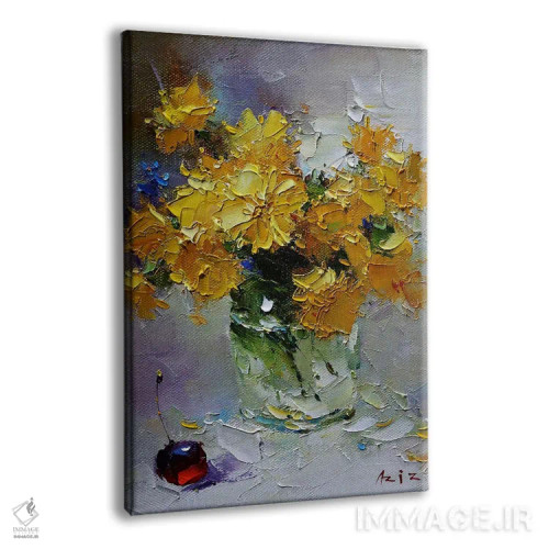 تابلو زرد و گیلاس اثر عزیز سلیماناف - نمای پرسپکتیو محصول