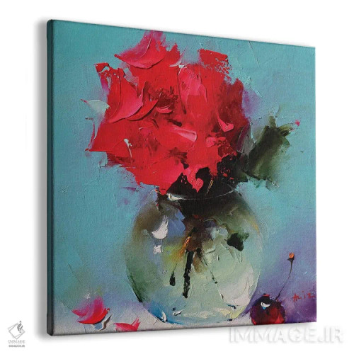 تابلو رز سرخ اثر عزیز سلیماناف - نمای پرسپکتیو محصول