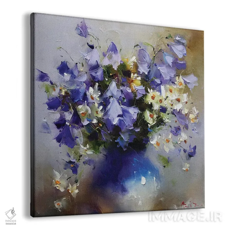 تابلو گلدان با زنگولهایها اثر عزیز سلیماناف - نمای پرسپکتیو محصول