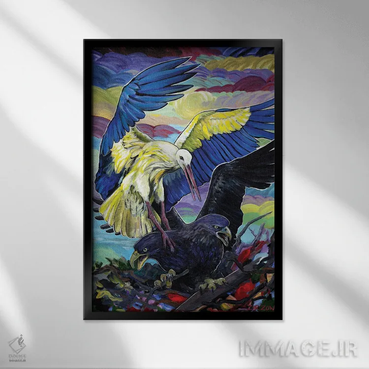 تابلو افتخار برای اوکراین اثر آماندا زیرزو - نمای قابدار مشکی