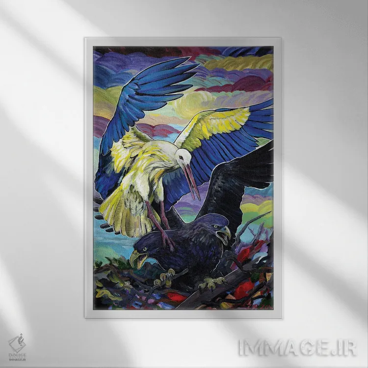 تابلو افتخار برای اوکراین اثر آماندا زیرزو - نمای قابدار سفید