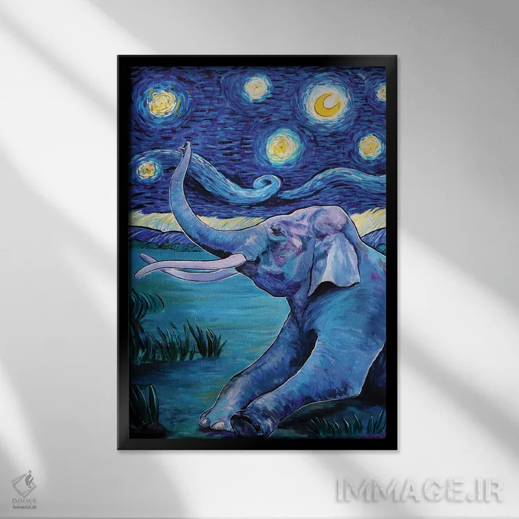 تابلو وقتی بر یک ستاره آرزو میکنی اثر آماندا زیرزو - نمای قابدار مشکی