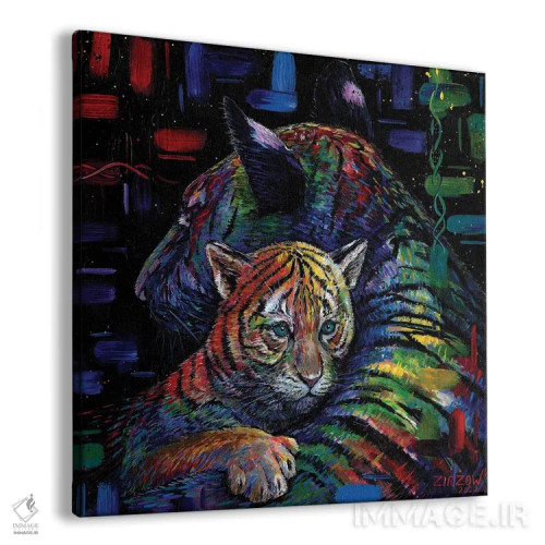 تابلو بافت زندگی (ببرهای مالایی) اثر آماندا زیرزو - نمای پرسپکتیو محصول