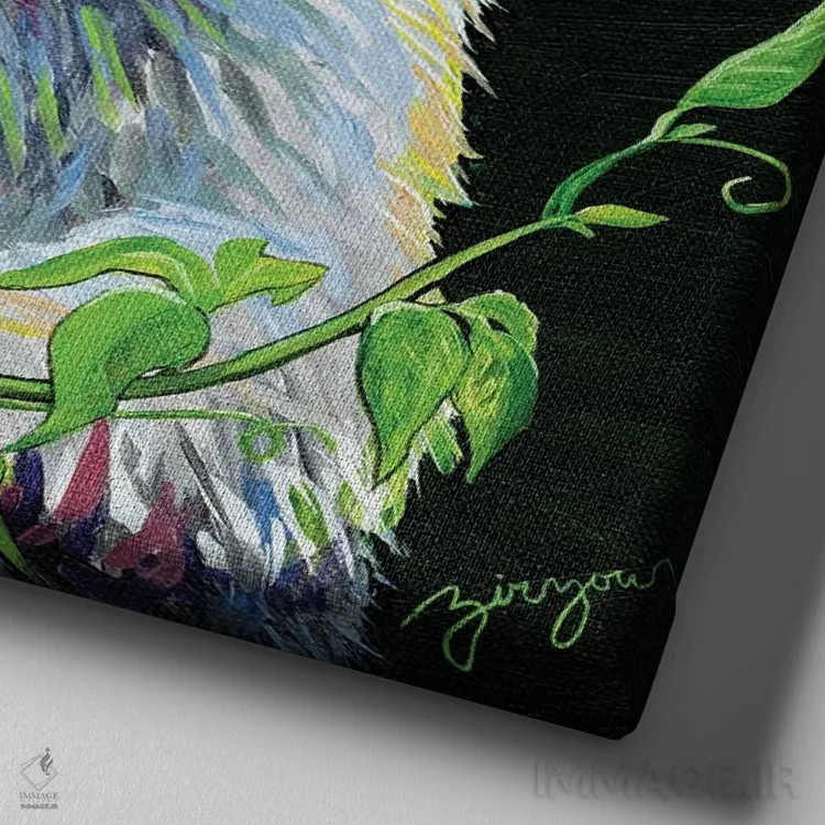 تابلو راسو و زنبور عسل اثر آماندا زیرزو - نمای نزدیک بافت بوم